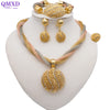New Design Fine Jewelry Sets Dubai African Gold Color Jewelry Sets Wedding For Women Necklace Set Indian Costume Jewelry Gifts